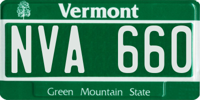 VT license plate NVA660