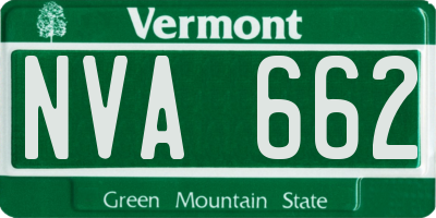 VT license plate NVA662