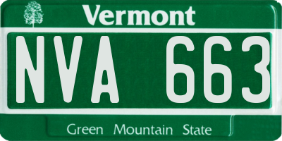 VT license plate NVA663