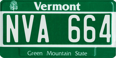 VT license plate NVA664