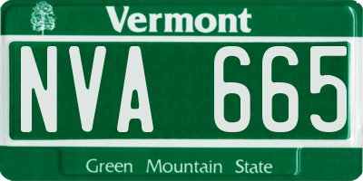 VT license plate NVA665