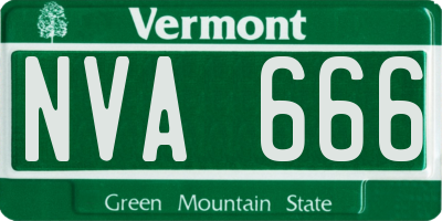 VT license plate NVA666