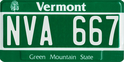 VT license plate NVA667