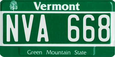 VT license plate NVA668