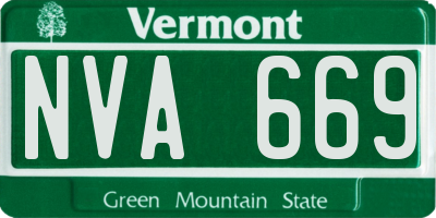 VT license plate NVA669