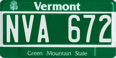 VT license plate NVA672