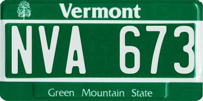 VT license plate NVA673