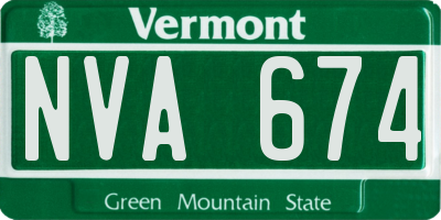 VT license plate NVA674