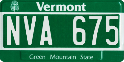 VT license plate NVA675