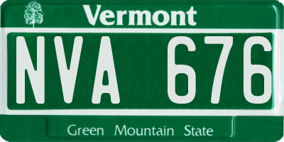 VT license plate NVA676