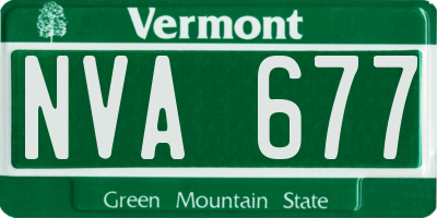 VT license plate NVA677