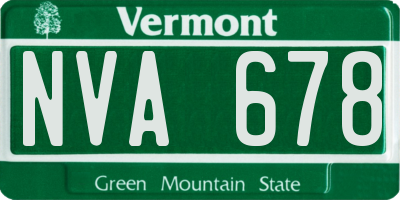VT license plate NVA678