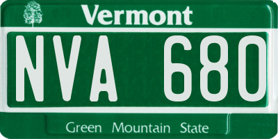 VT license plate NVA680