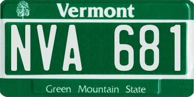 VT license plate NVA681