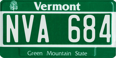 VT license plate NVA684