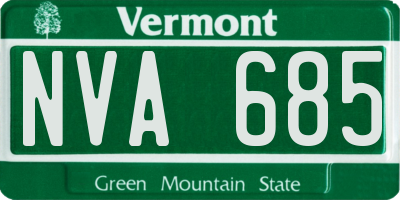 VT license plate NVA685