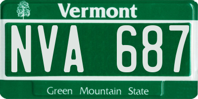 VT license plate NVA687