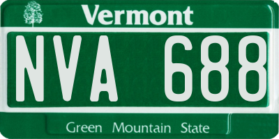 VT license plate NVA688