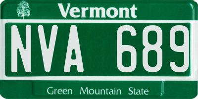 VT license plate NVA689