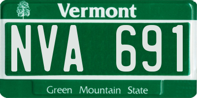 VT license plate NVA691
