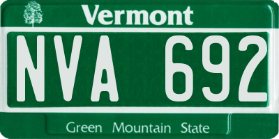 VT license plate NVA692