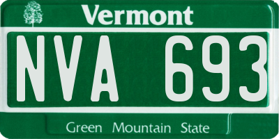 VT license plate NVA693