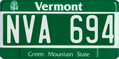 VT license plate NVA694