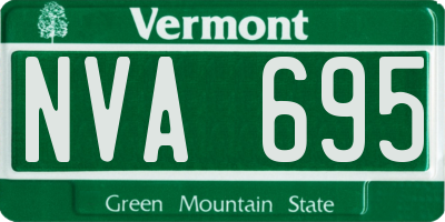 VT license plate NVA695