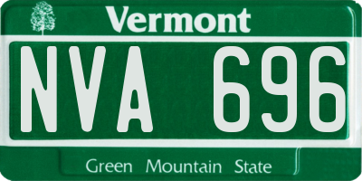 VT license plate NVA696