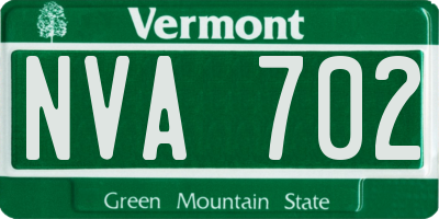 VT license plate NVA702