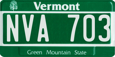 VT license plate NVA703