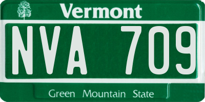 VT license plate NVA709