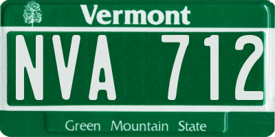 VT license plate NVA712