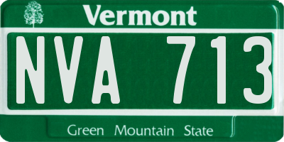 VT license plate NVA713
