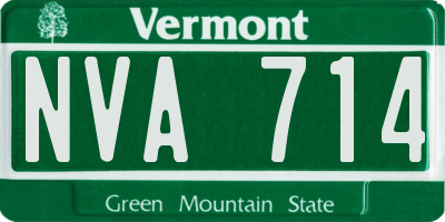 VT license plate NVA714