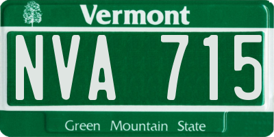 VT license plate NVA715