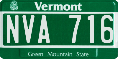VT license plate NVA716