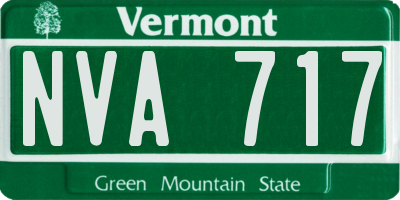 VT license plate NVA717