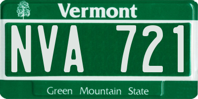 VT license plate NVA721
