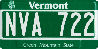 VT license plate NVA722