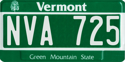 VT license plate NVA725