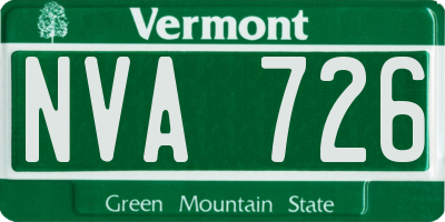 VT license plate NVA726