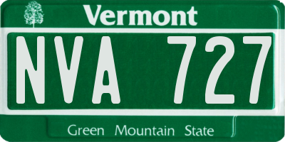 VT license plate NVA727