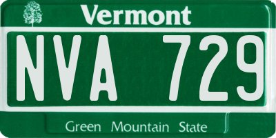 VT license plate NVA729