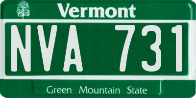VT license plate NVA731