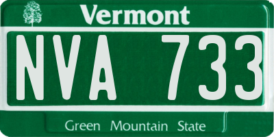 VT license plate NVA733