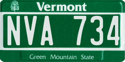 VT license plate NVA734