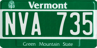 VT license plate NVA735