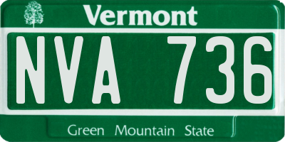 VT license plate NVA736