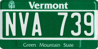 VT license plate NVA739